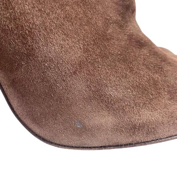 Aquazzura Suede Leather Booties Size 40 US 10 Brown Colorblock Heel Italy EUC - Picture 12 of 16
